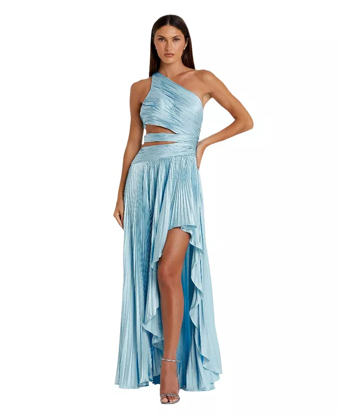 Женское плиссированное платье из шармеза на одно плечо с разрезом Mac Duggal, синий
Женское плиссированное платье из шармеза на одно плечо с разрезом Mac Duggal, синий