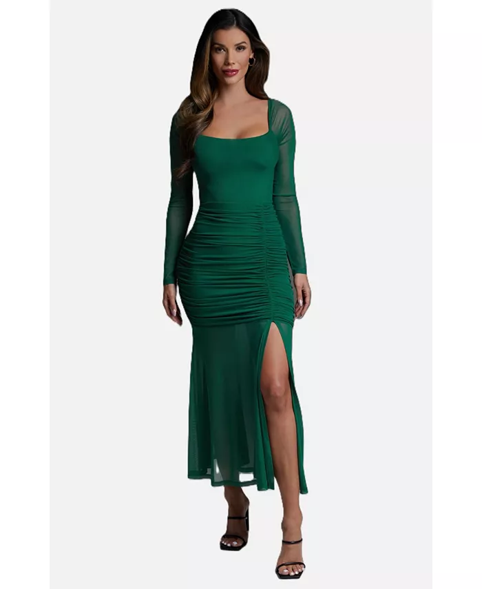 Женское миди-платье с сетчатыми вставками и открытой спиной Bebe, зеленый
Женское миди-платье с сетчатыми вставками и открытой спиной Bebe, зеленый