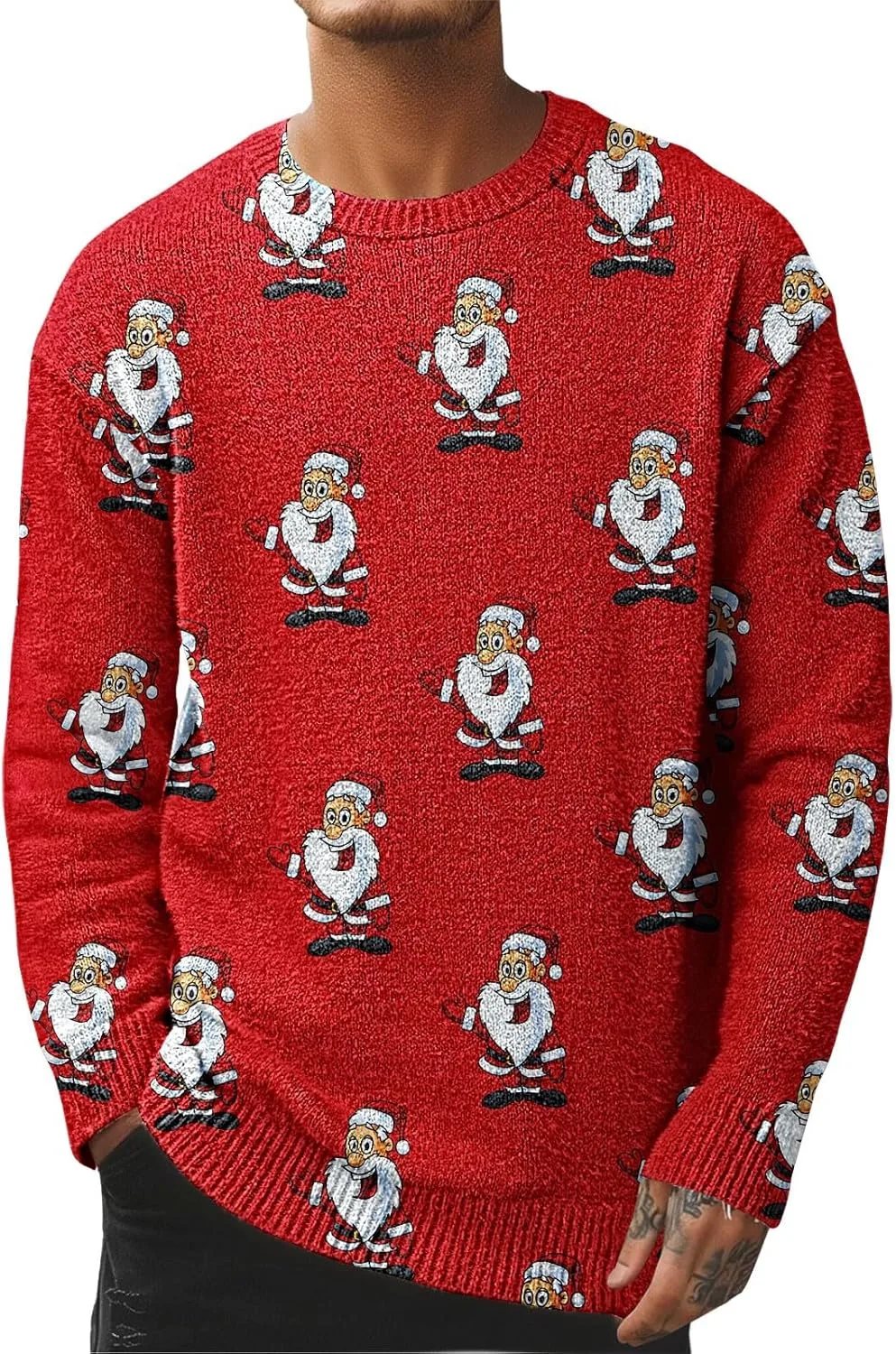 Рождественский свитер для мужчин с принтом, оверсайз
Рождественский свитер для мужчин с принтом, оверсайз
