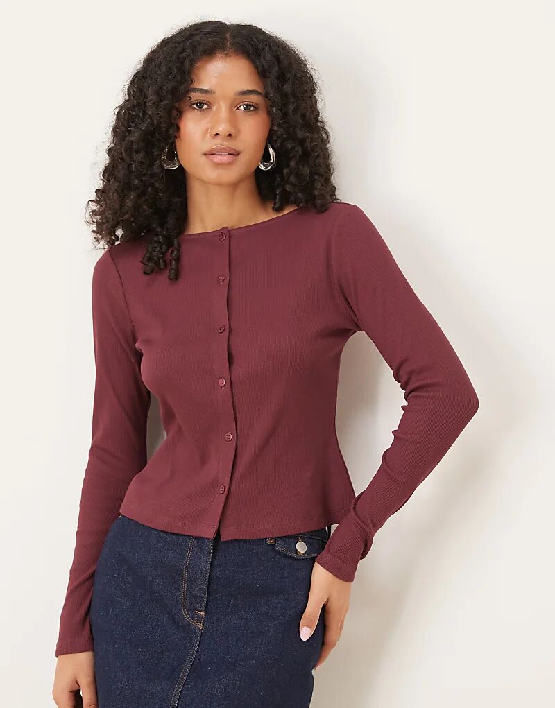 Топ ASOS DESIGN с широким вырезом и длинными рукавами на пуговицах, бордовый
Топ ASOS DESIGN с широким вырезом и длинными рукавами на пуговицах, бордовый