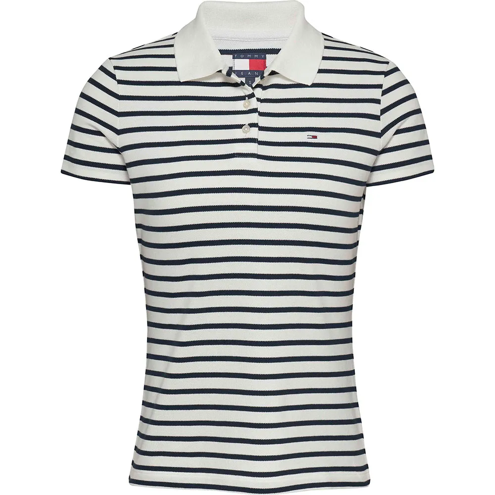 Поло с коротким рукавом Tommy Jeans Essential, белый 
Поло с коротким рукавом Tommy Jeans Essential, белый