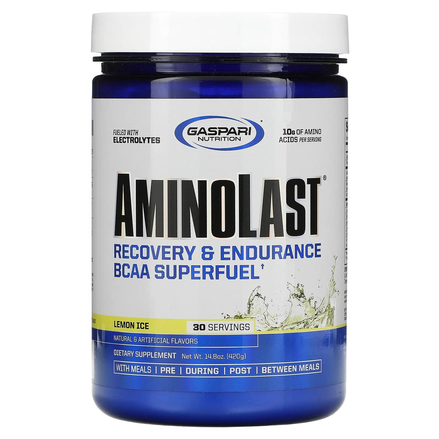 Gaspari Nutrition Aminolast Супертопливо BCAA восстановление и выносливость лимонный лед 14,8 унц. (420 г)
Gaspari Nutrition Aminolast Супертопливо BCAA восстановление и выносливость лимонный лед 14,8 унц. (420 г)