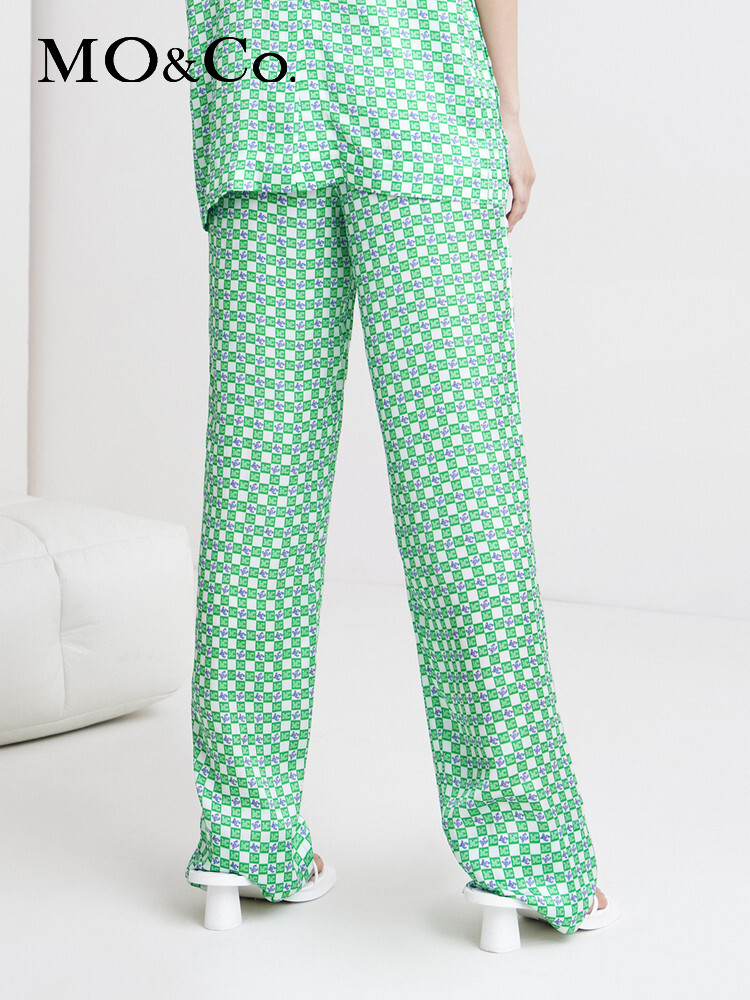 Брюки в клетку Moco с высокой талией, зелено-белый
Брюки в клетку Moco с высокой талией, зелено-белый