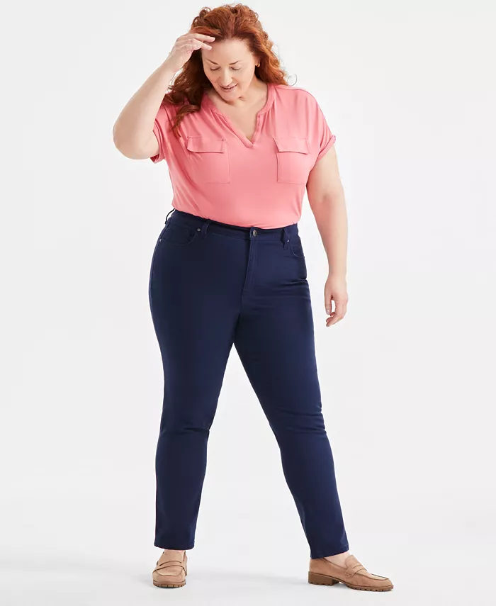 Прямые брюки с высокой посадкой больших размеров Style & Co, синий
Прямые брюки с высокой посадкой больших размеров Style & Co, синий