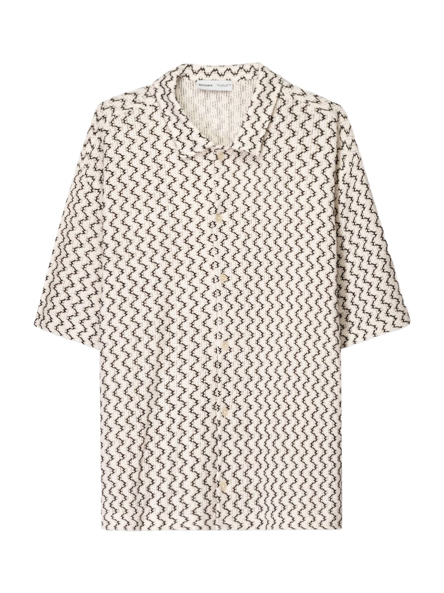 Рубашка на пуговицах Comfort fit Bershka, экрю
Рубашка на пуговицах Comfort fit Bershka, экрю