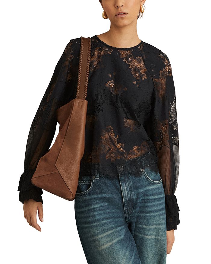 Кружевная блузка REISS, синий
Кружевная блузка REISS, синий