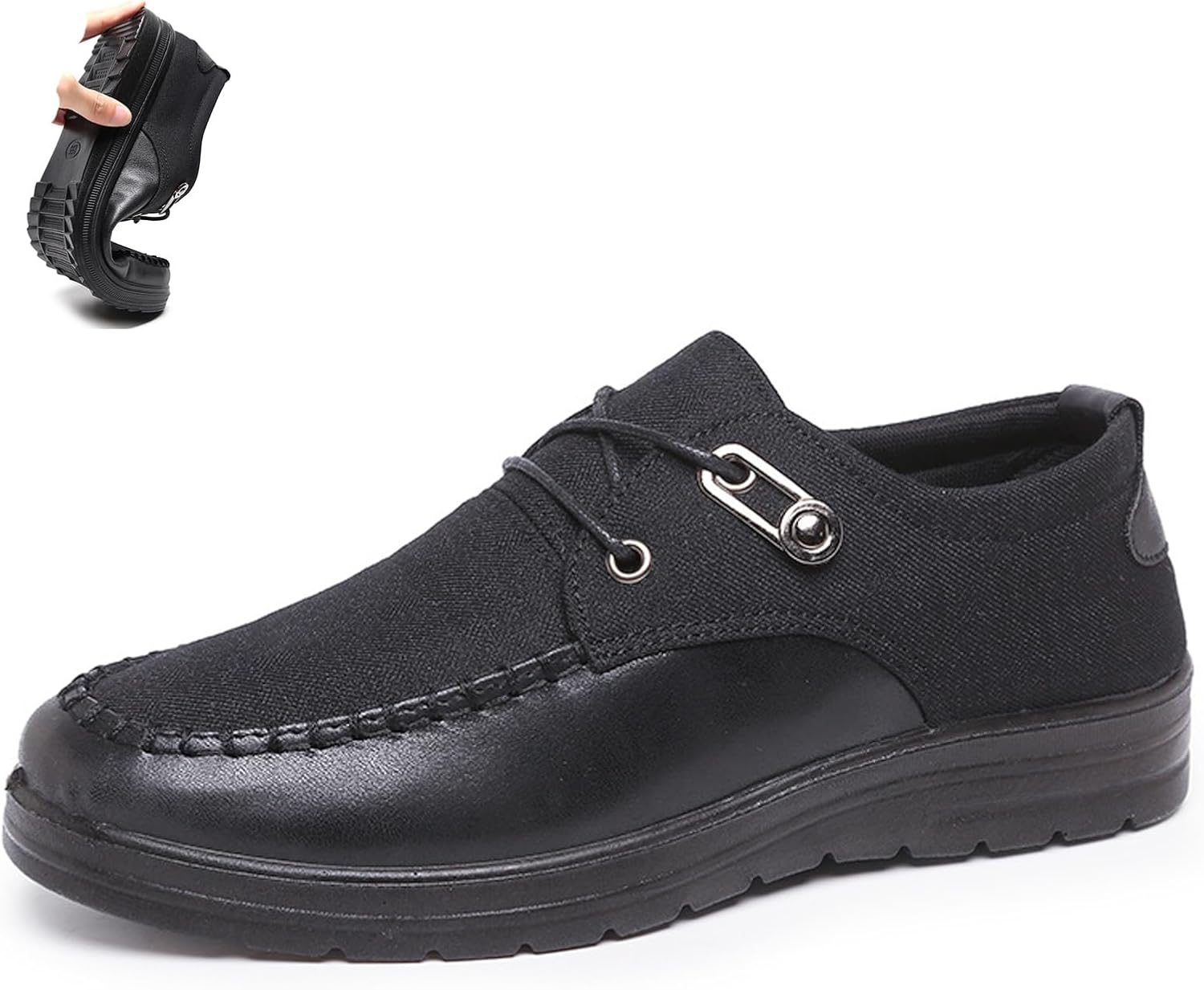 Мужские кеды из канвы на шнуровке, модные повседневные мокасины с мягкой подошвой, прогулочные лодочные туфли, удобная нескользящая обувь для работы Amazideal, черный
Мужские кеды из канвы на шнуровке, модные повседневные мокасины с мягкой подошвой, прогулочные лодочные туфли, удобная нескользящая обувь для работы Amazideal, черный