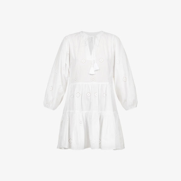 Хлопковое мини-платье с вышивкой и пышными рукавами Seafolly, белый
Хлопковое мини-платье с вышивкой и пышными рукавами Seafolly, белый