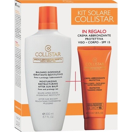 Косметический набор Sun Care Kit - увлажняющий восстанавливающий бальзам после загара 200 мл и защитный крем для загара водостойкий SPF 15 50 мл Collistar
Косметический набор Sun Care Kit - увлажняющий восстанавливающий бальзам после загара 200 мл и защитный крем для загара водостойкий SPF 15 50 мл Collistar