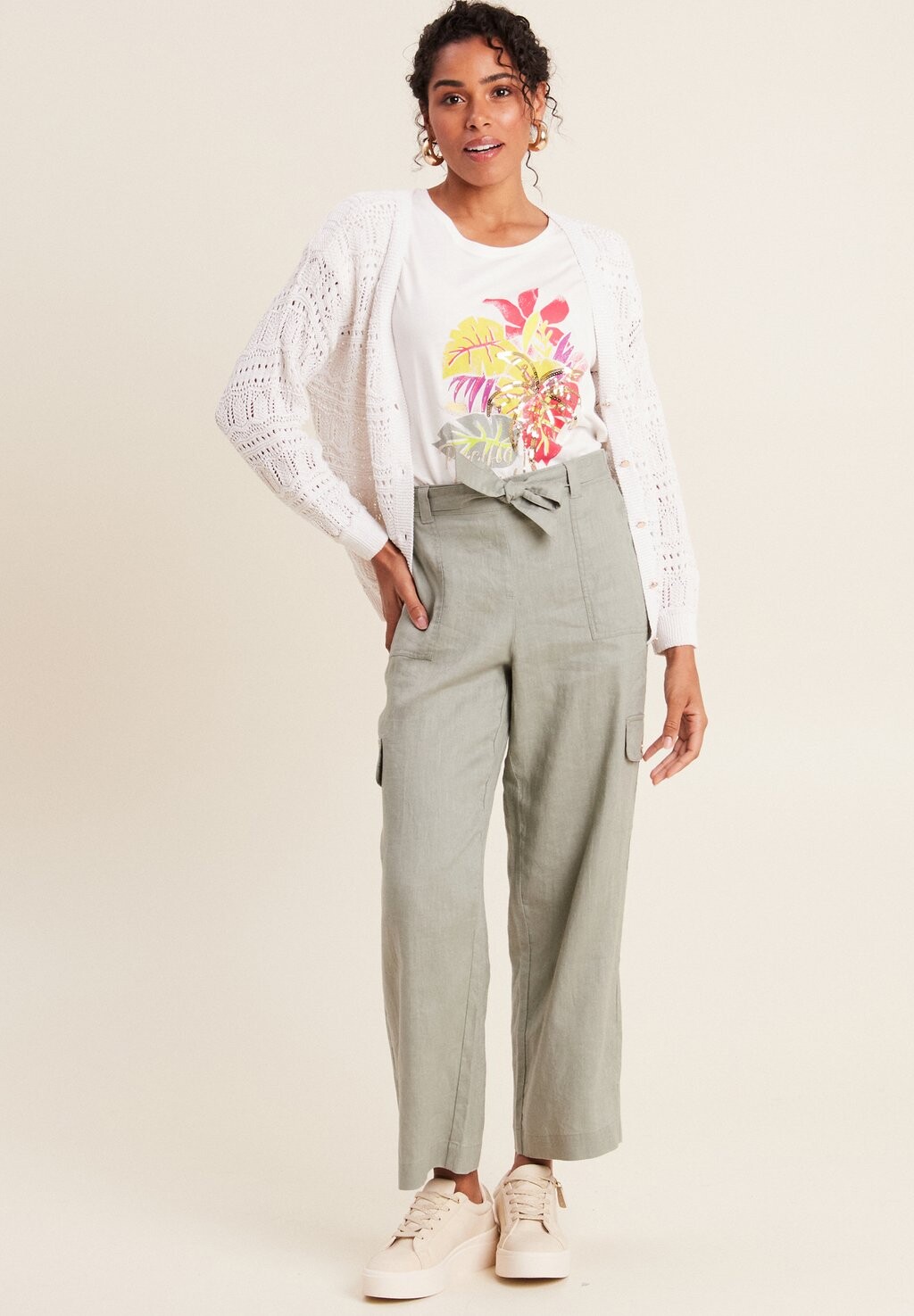 Кардиган MIT LANGEN ÄRMELN, DURCHBROCHEN Breal, кремовый 
Кардиган MIT LANGEN ÄRMELN, DURCHBROCHEN Breal, кремовый