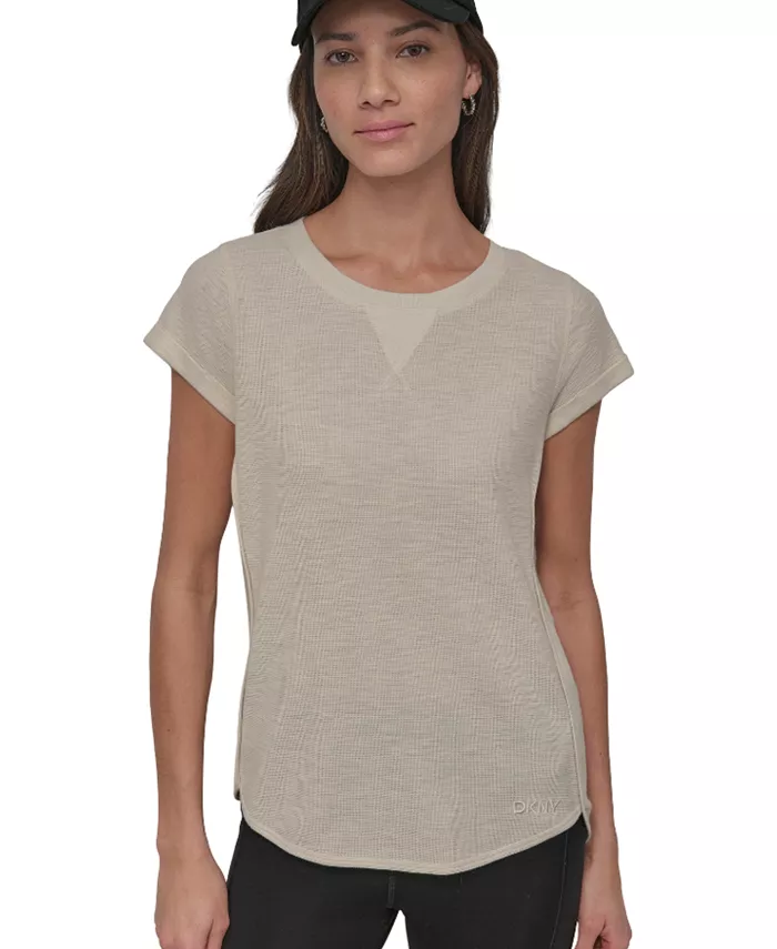 Женский мини-топ с коротким рукавом из махровой вафельной ткани DKNY, синий
Женский мини-топ с коротким рукавом из махровой вафельной ткани DKNY, синий