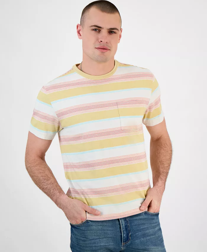 Мужская футболка с полосками и карманом, классический крой Sun + Stone, коричневый/бежевый
Мужская футболка с полосками и карманом, классический крой Sun + Stone, коричневый/бежевый