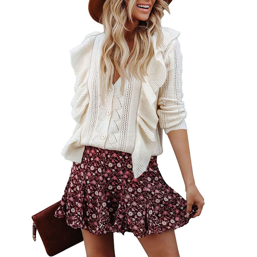 Женские свитера на пуговицах, топы, повседневный вязаный кардиган с длинными рукавами и оборками MISSKY, белый
Женские свитера на пуговицах, топы, повседневный вязаный кардиган с длинными рукавами и оборками MISSKY, белый