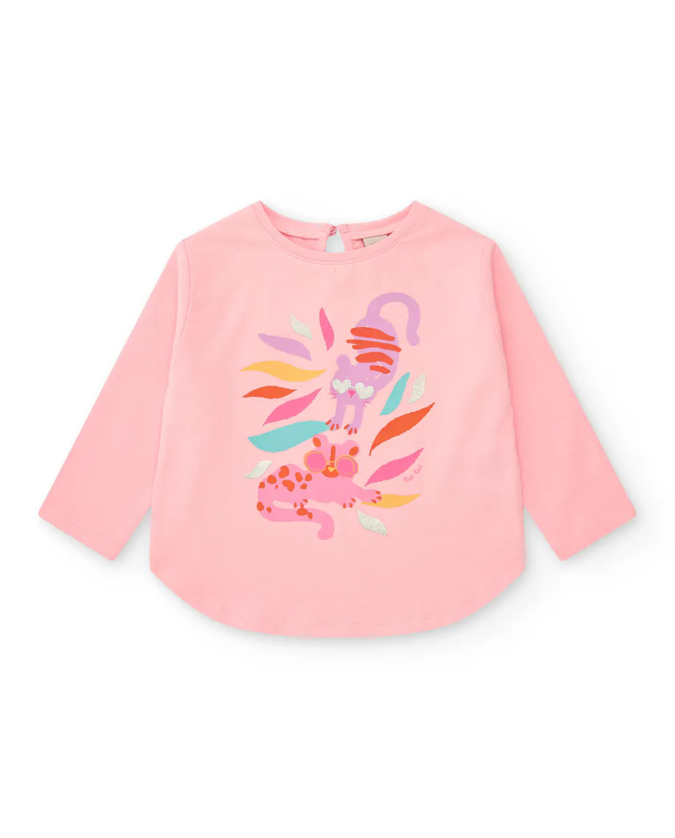 Футболка для девочки с длинными рукавами и принтом животных спереди Tuc tuc, розовый
Футболка для девочки с длинными рукавами и принтом животных спереди Tuc tuc, розовый