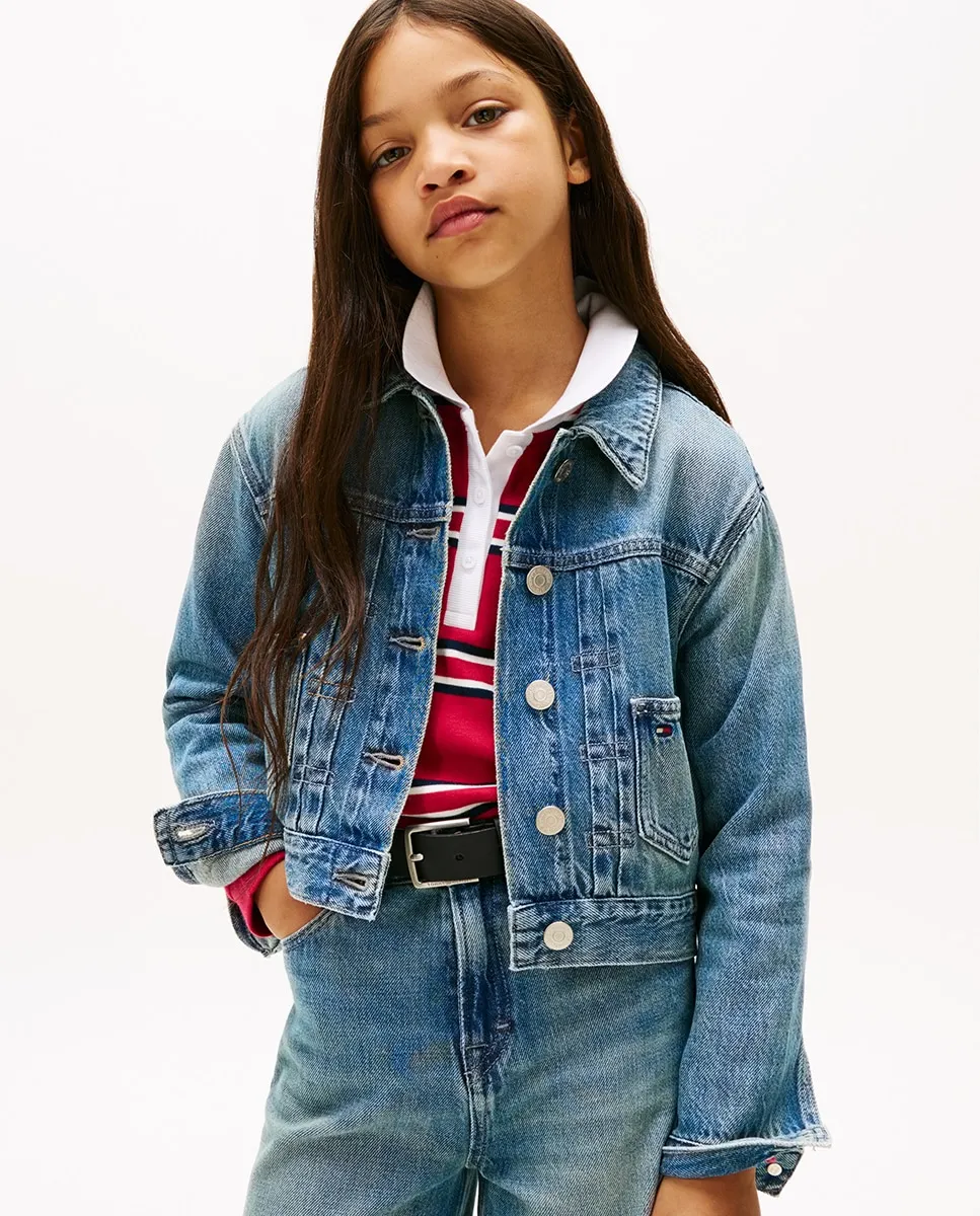 Детская джинсовая куртка с флагом на спине Tommy Hilfiger, синий
Детская джинсовая куртка с флагом на спине Tommy Hilfiger, синий