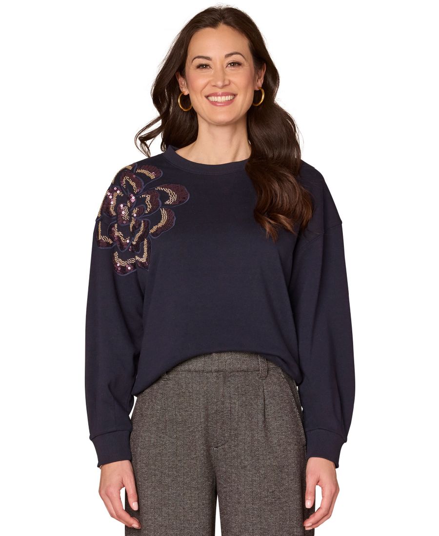 Женская толстовка с длинными рукавами и круглым вырезом, украшенная бисером Democracy, Deep Navy
Женская толстовка с длинными рукавами и круглым вырезом, украшенная бисером Democracy, Deep Navy