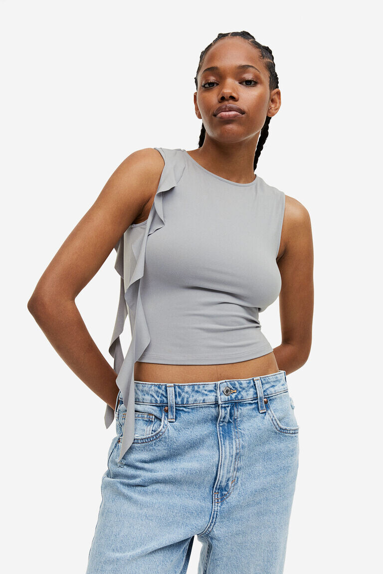 Топ-жилет с ремешками H&M, серый
Топ-жилет с ремешками H&M, серый