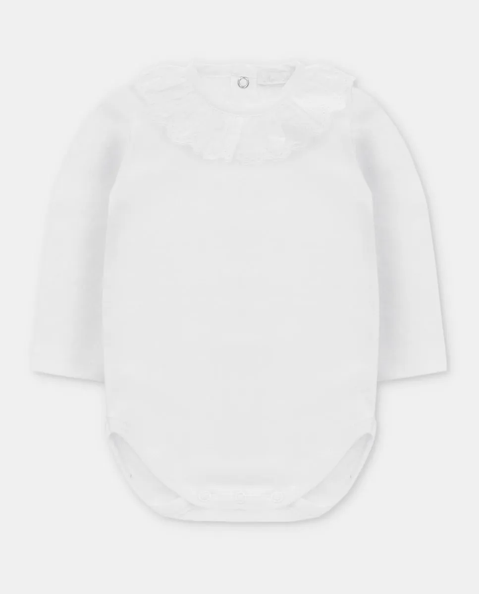 Боди для младенца из белого интерлока с воротником волан Martín Aranda, белый
Боди для младенца из белого интерлока с воротником волан Martín Aranda, белый