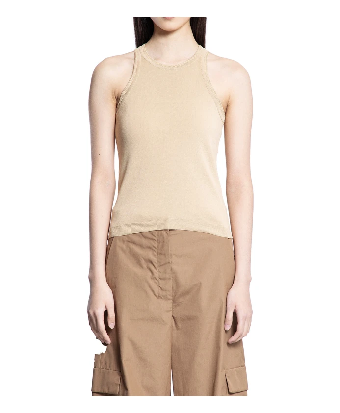 Топ из ребристого хлопка с вырезом-борцовкой Max Mara, бежевый
Топ из ребристого хлопка с вырезом-борцовкой Max Mara, бежевый