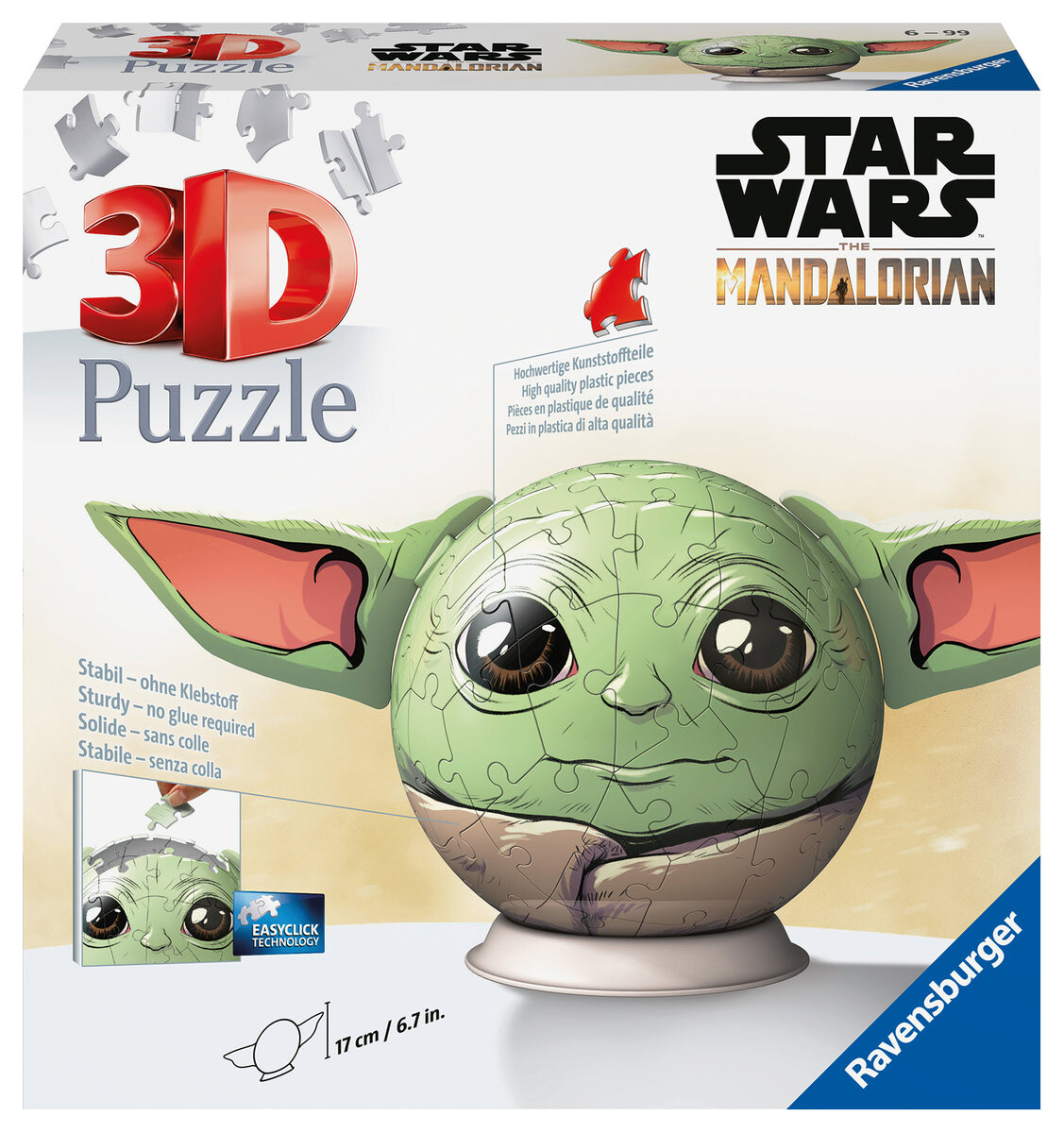 Ravensburger, 3D пазл Star Wars Grogu Sphere, 77 шт.
Ravensburger, 3D пазл Star Wars Grogu Sphere, 77 шт.