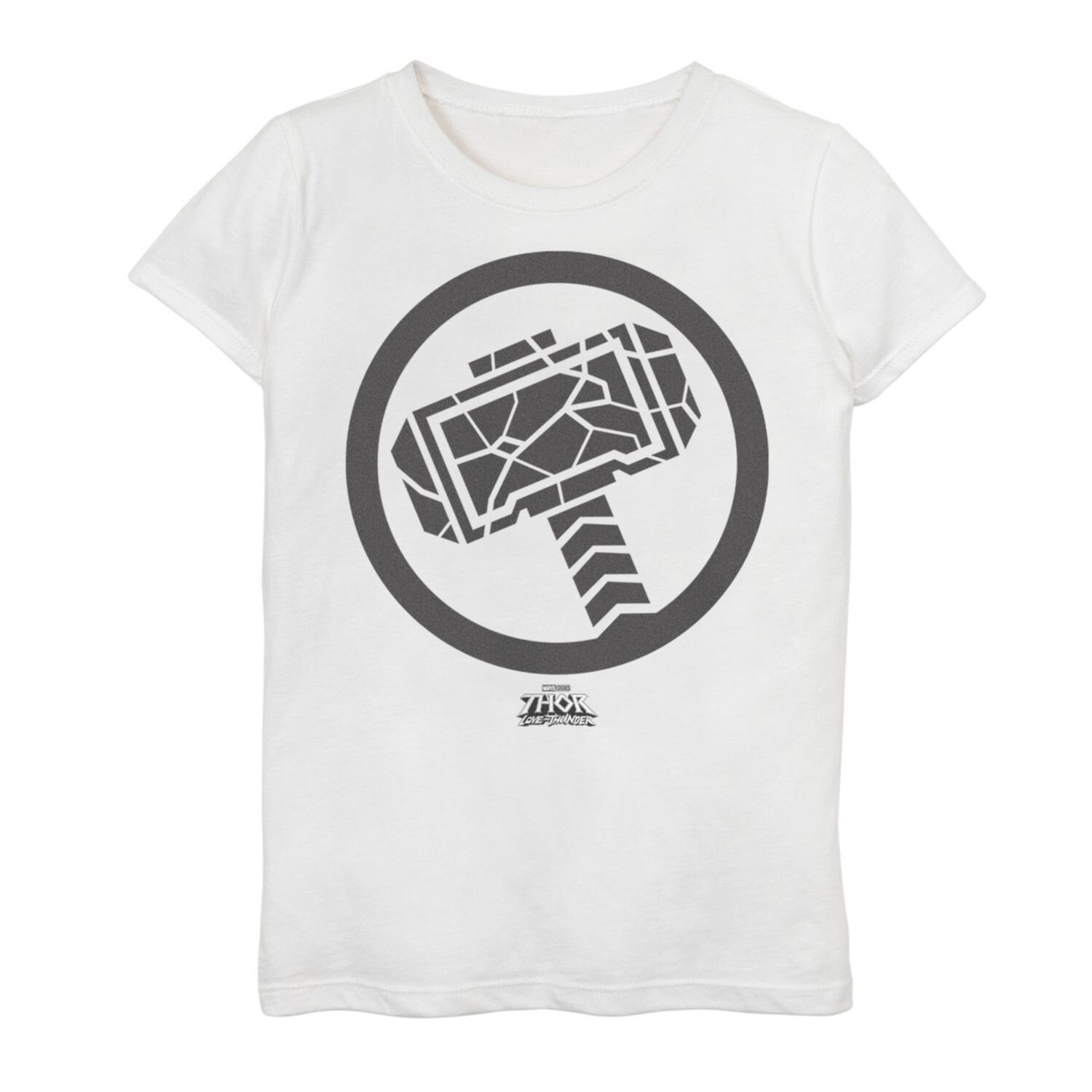 Футболка с изображением символа Мьёлльнир для девочек 7–16 лет «Тор», «Любовь и гром» Marvel
Футболка с изображением символа Мьёлльнир для девочек 7–16 лет «Тор», «Любовь и гром» Marvel