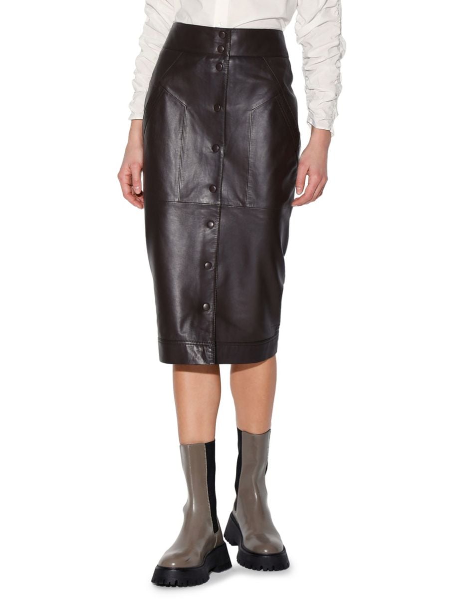 Кожаная юбка-карандаш Noelle Walter Baker, цвет Mocha
Кожаная юбка-карандаш Noelle Walter Baker, цвет Mocha