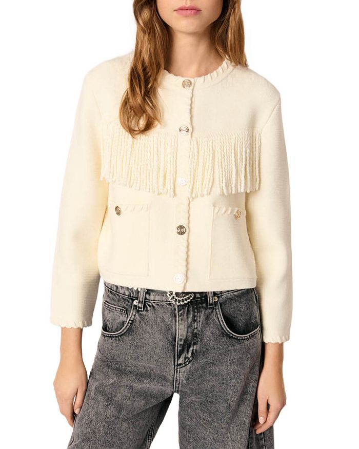 Кардиган с бахромой Maje, слоновая кость/кремовый
Кардиган с бахромой Maje, слоновая кость/кремовый