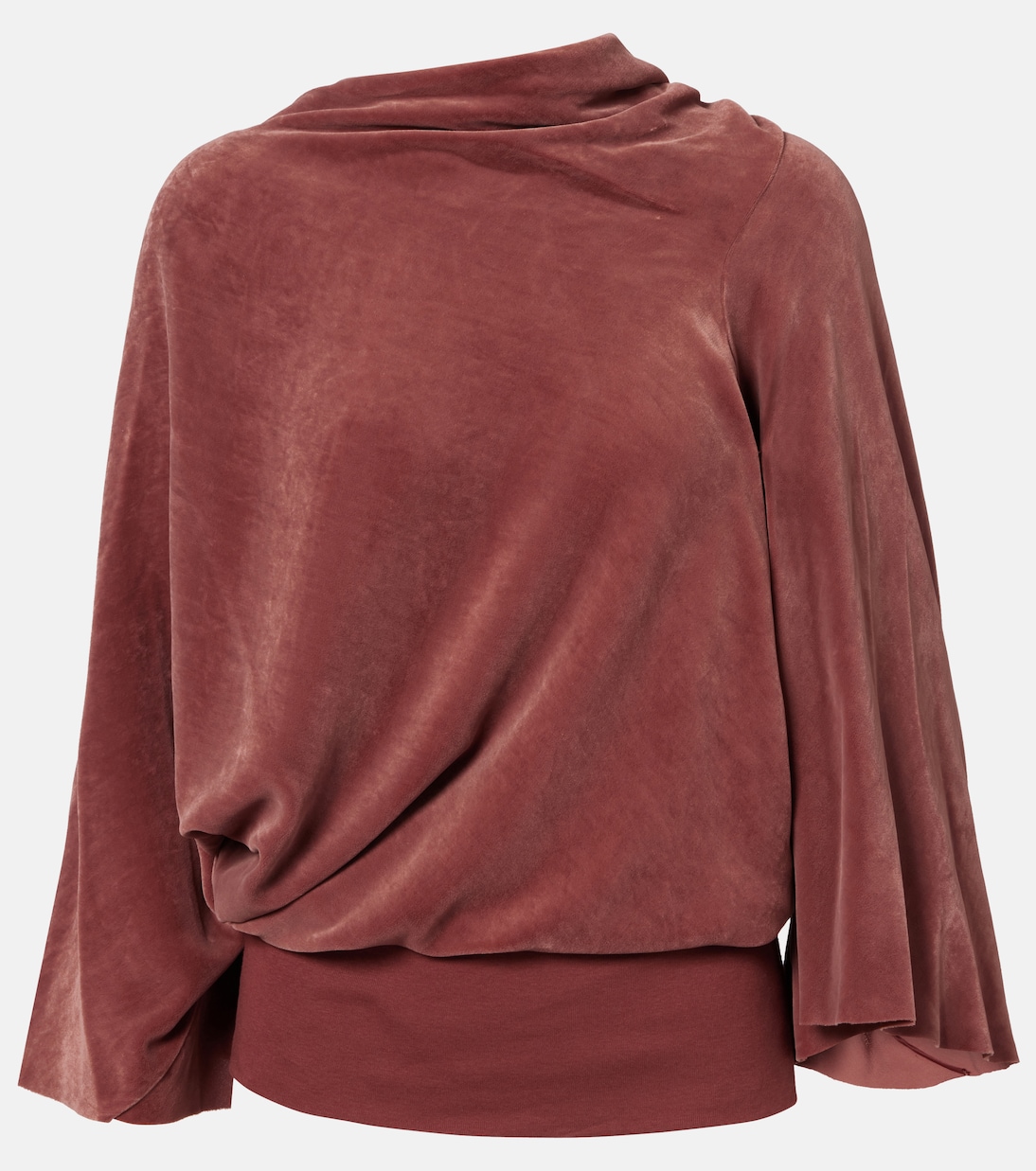 Драпированный топ из шармеза Rick Owens, Rosewood
Драпированный топ из шармеза Rick Owens, Rosewood