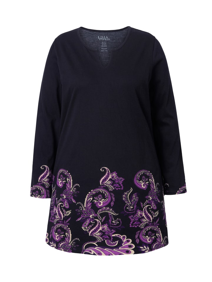 Длинная рубашка черного цвета Ulla Popken
Длинная рубашка черного цвета Ulla Popken