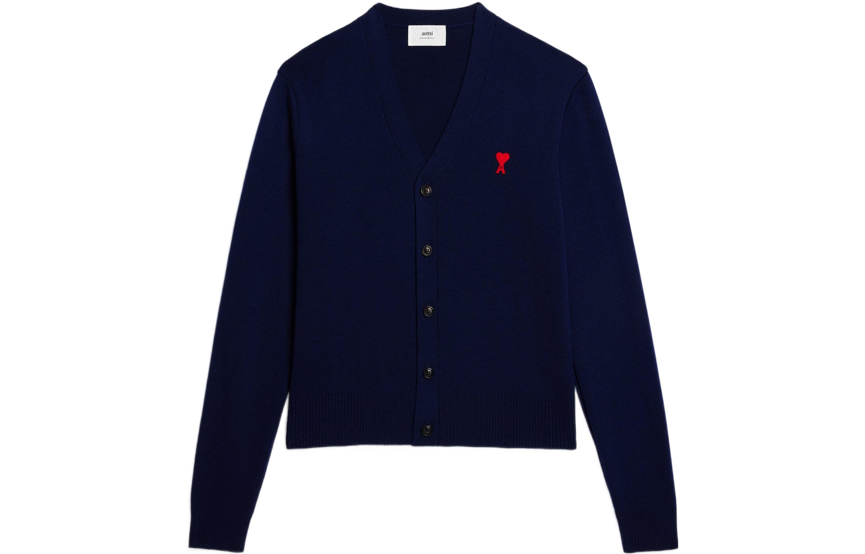 Кардиган вязаный V-образным вырезом с вышитым логотипом Ami De Coeur AMIPARIS, синий
Кардиган вязаный V-образным вырезом с вышитым логотипом Ami De Coeur AMIPARIS, синий