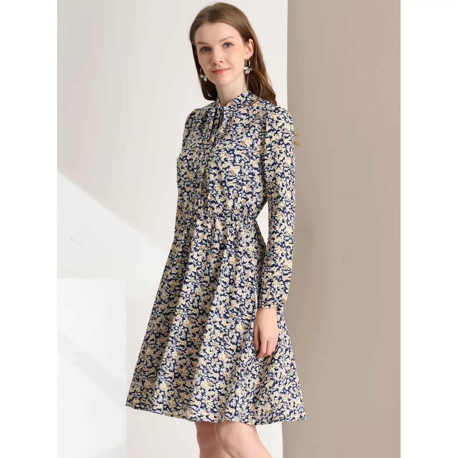 Женское шифоновое платье с завязками и длинными рукавами, винтажное платье с поясом и цветочным принтом ALLEGRA K, желтый
Женское шифоновое платье с завязками и длинными рукавами, винтажное платье с поясом и цветочным принтом ALLEGRA K, желтый