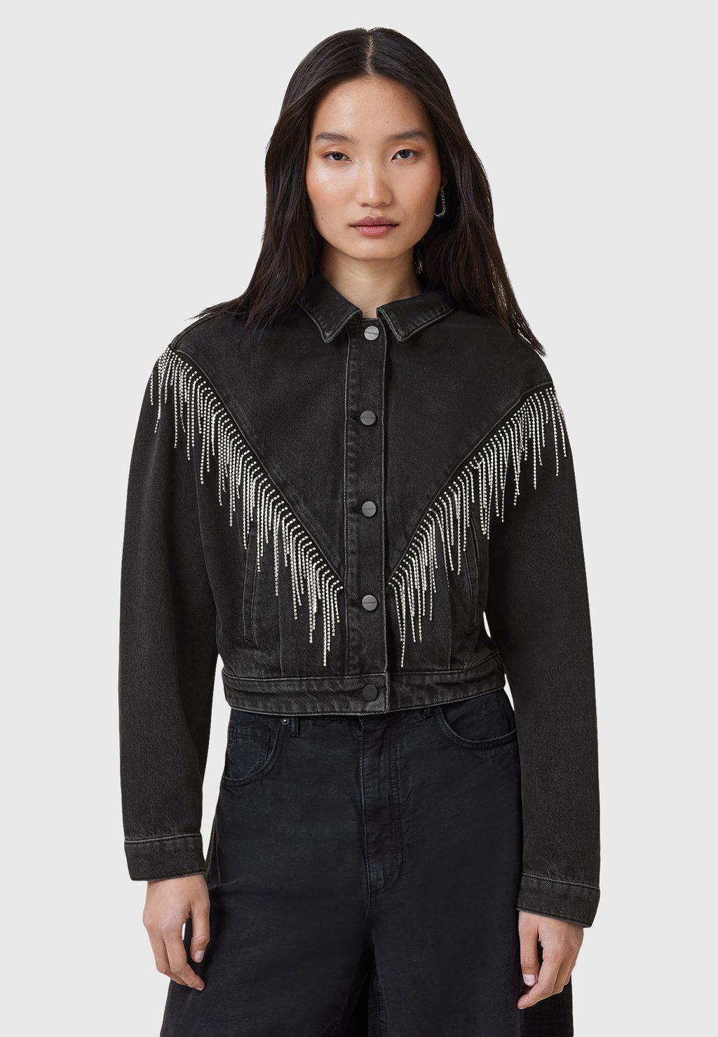 Джинсовая куртка MARLENE AllSaints, черный 
Джинсовая куртка MARLENE AllSaints, черный