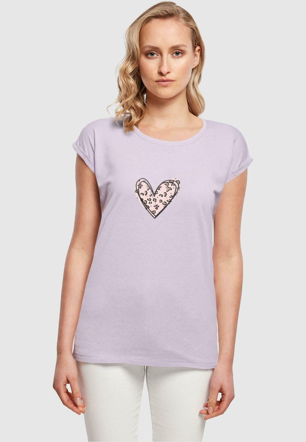 Футболка с принтом VALENTINES DAY-LEOPARD HEART EXTENDED Merchcode, сиреневый 
Футболка с принтом VALENTINES DAY-LEOPARD HEART EXTENDED Merchcode, сиреневый