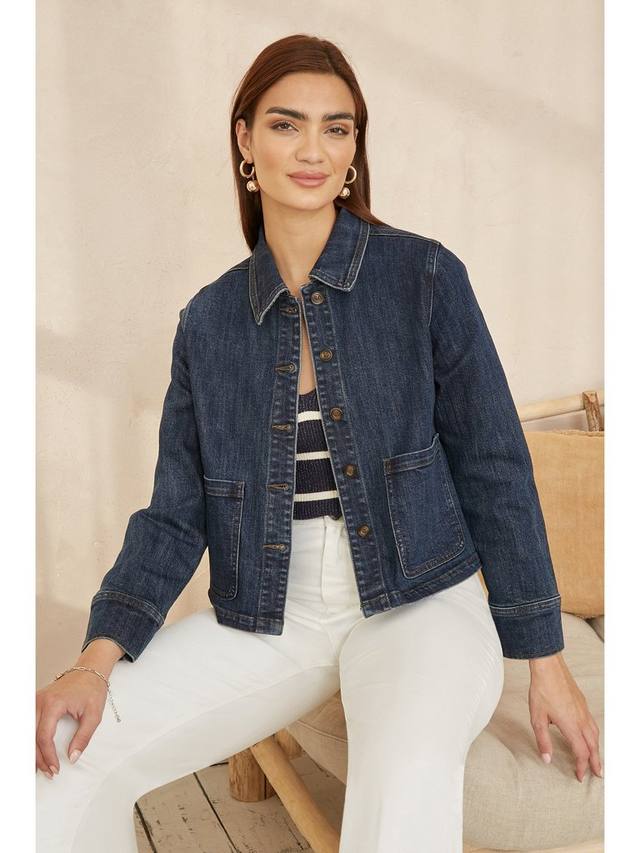 Джинсовая куртка с накладным карманом Yumi, синий
Джинсовая куртка с накладным карманом Yumi, синий