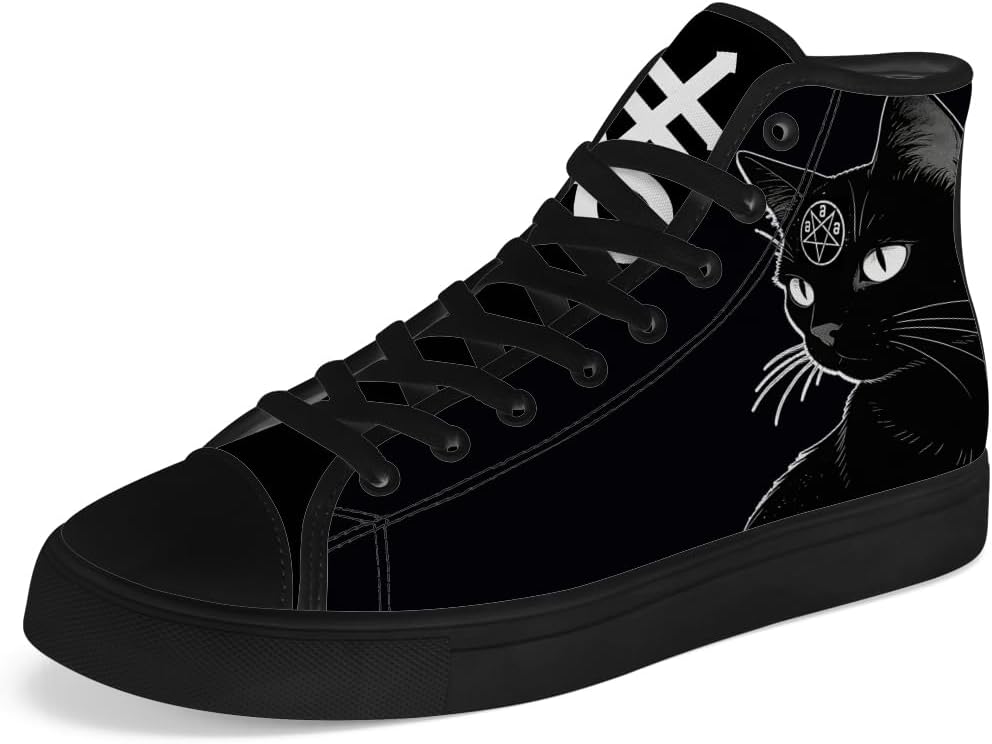 Мужские и женские сатанинские кеды на высокой подошве из канвы, высокие кроссовки на шнуровке, повседневная обувь Chebing, черный
Мужские и женские сатанинские кеды на высокой подошве из канвы, высокие кроссовки на шнуровке, повседневная обувь Chebing, черный