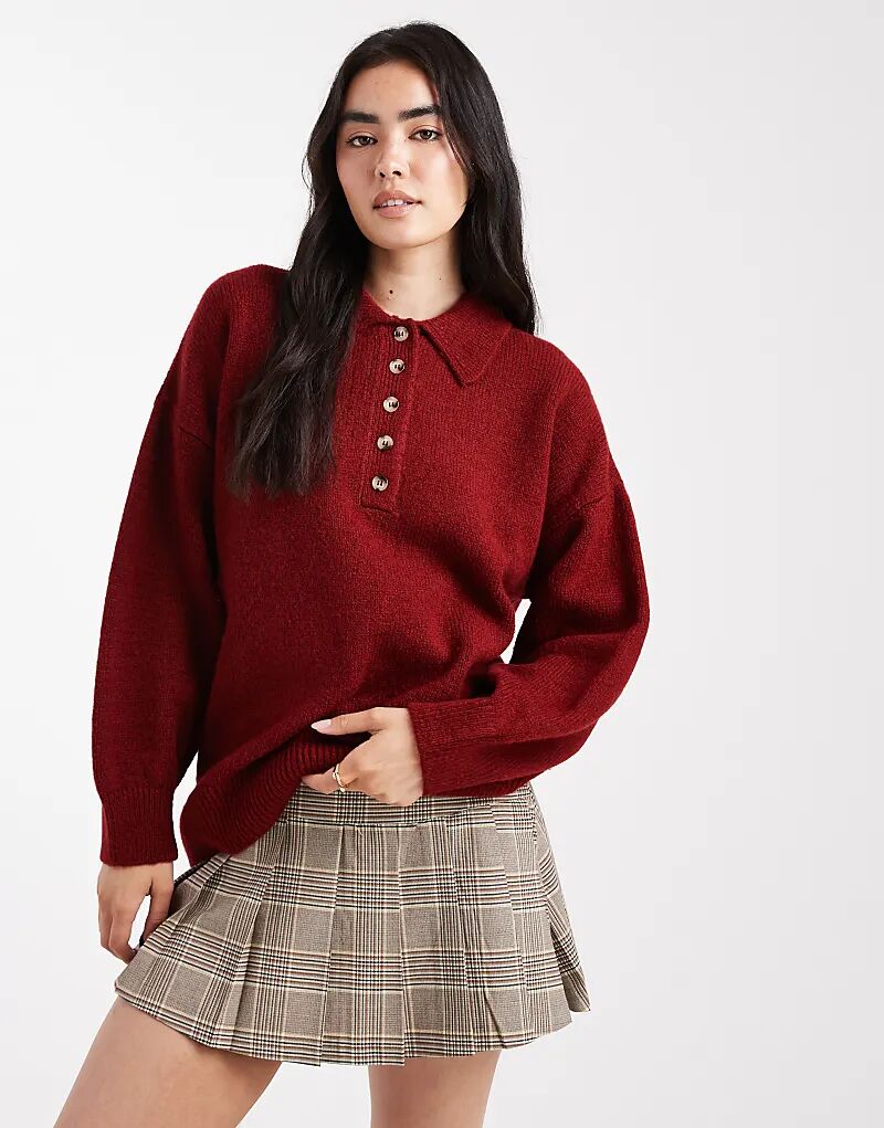 Трикотажная рубашка-регби ASOS DESIGN бордового цвета
Трикотажная рубашка-регби ASOS DESIGN бордового цвета