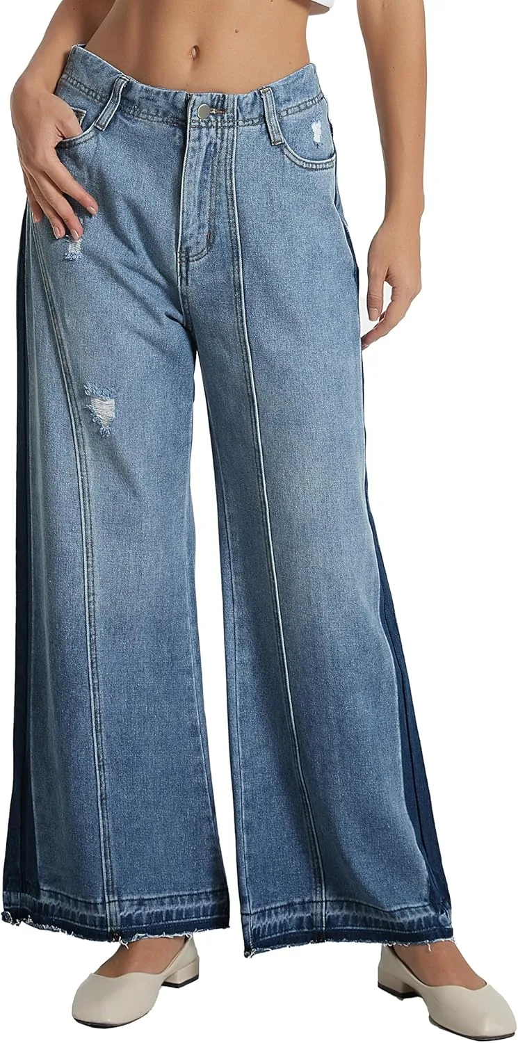 D-Sun женские джинсы mid rise wide leg casual baggy flared с цветными вставками по боковым швам и карманами
D-Sun женские джинсы mid rise wide leg casual baggy flared с цветными вставками по боковым швам и карманами