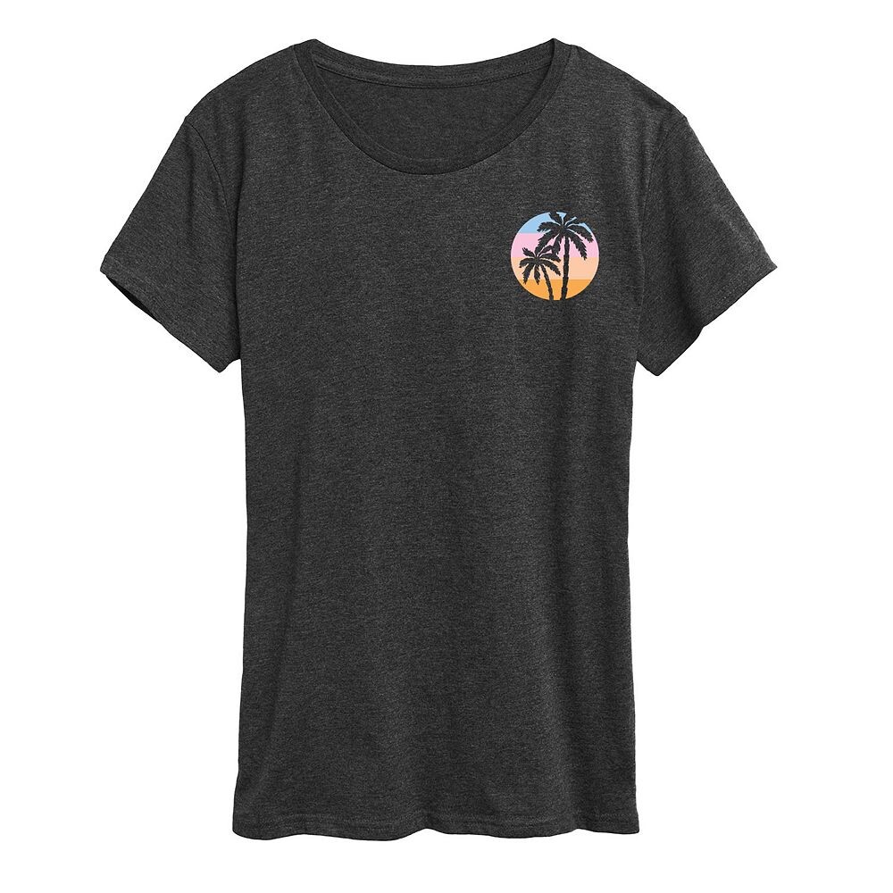 Женская футболка с рисунком Sunset Palm Trees, цвет Heather Charcoal
Женская футболка с рисунком Sunset Palm Trees, цвет Heather Charcoal