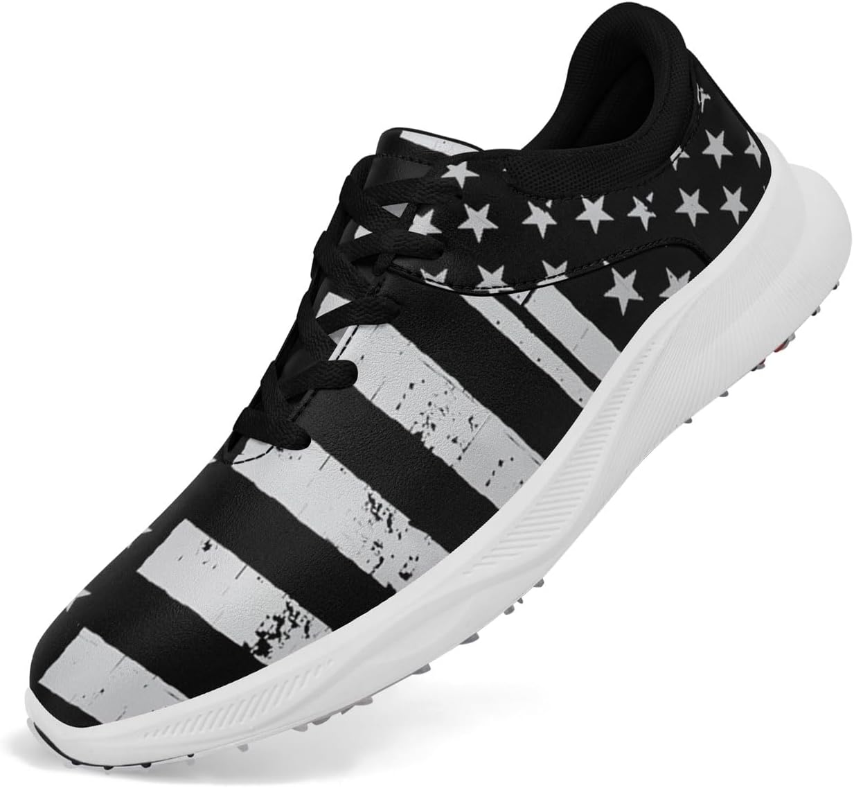 Гольф-туфли без шипов для мужчин, дышащие кроссовки для гольфа для женщин с дизайном американского флага, спортивная обувь для ходьбы Onegam, черный/черный
Гольф-туфли без шипов для мужчин, дышащие кроссовки для гольфа для женщин с дизайном американского флага, спортивная обувь для ходьбы Onegam, черный/черный