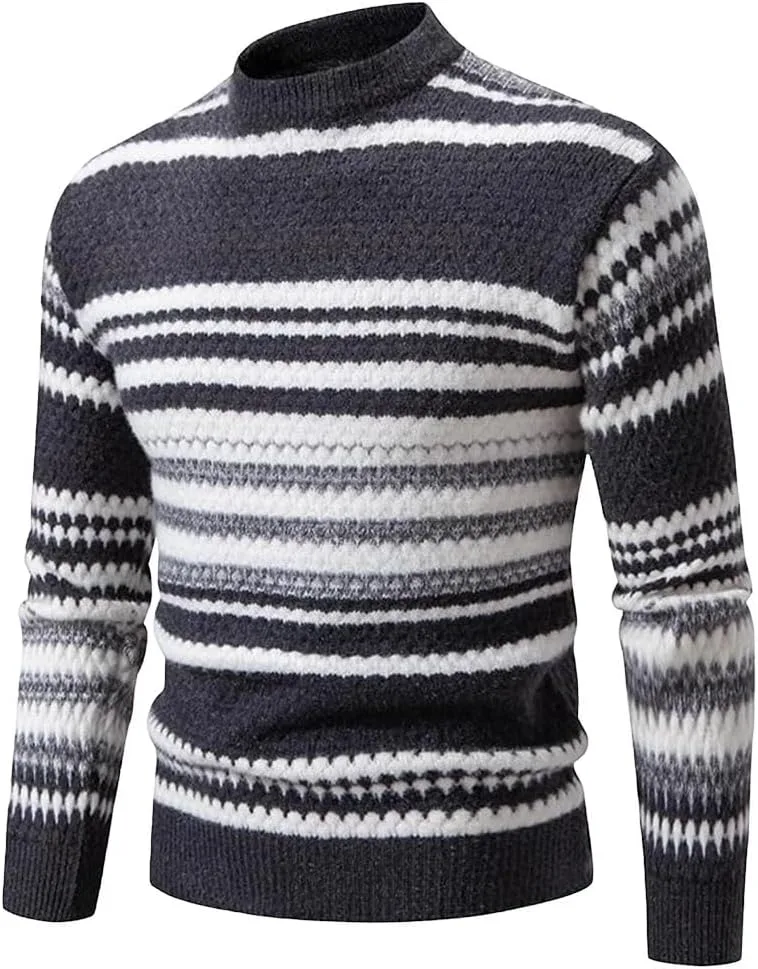 Мужской вязаный свитер с воротником-стойкой, полоска, slim fit, длинный рукав
Мужской вязаный свитер с воротником-стойкой, полоска, slim fit, длинный рукав