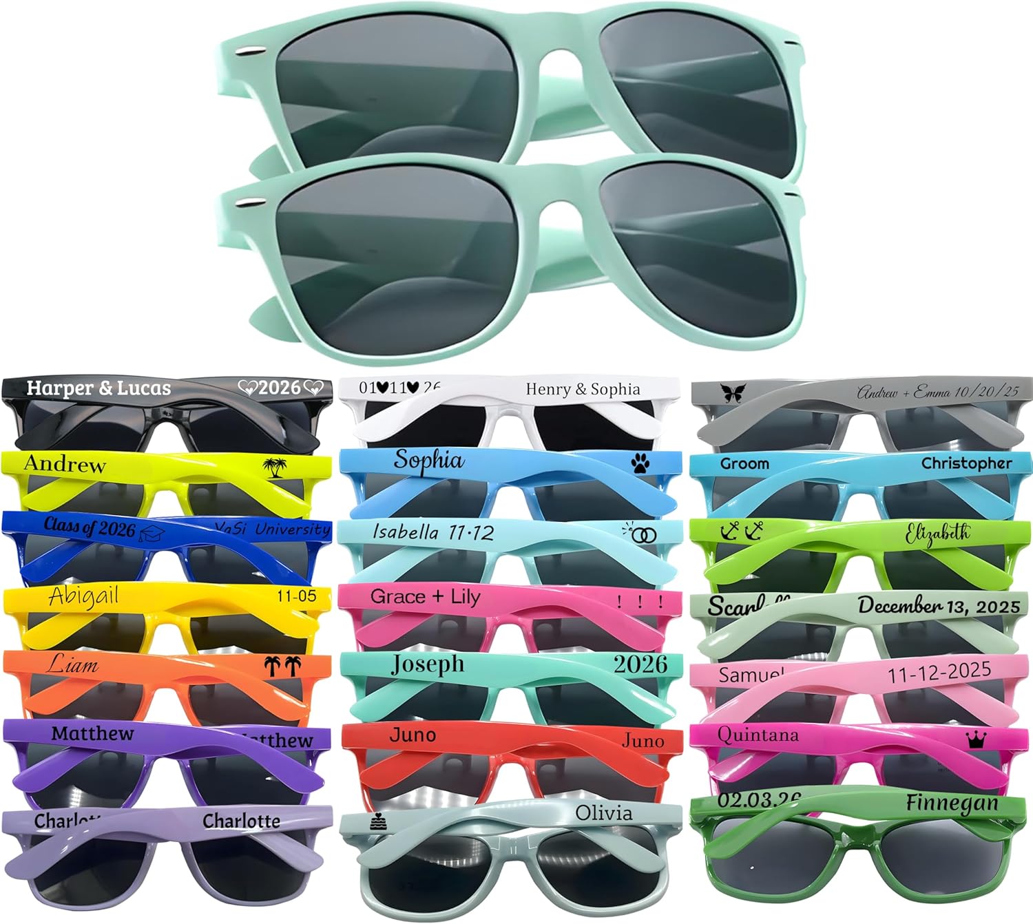 Свадебные солнцезащитные очки на заказ, оптовые заказы персонализированных солнцезащитных очков с защитой от УФ-излучения UV 400, сувениры для вечеринок, классические ретро-солнцезащитные очки для мужчин и женщин DFDG, Light Teal
Свадебные солнцезащитные очки на заказ, оптовые заказы персонализированных солнцезащитных очков с защитой от УФ-излучения UV 400, сувениры для вечеринок, классические ретро-солнцезащитные очки для мужчин и женщин DFDG, Light Teal