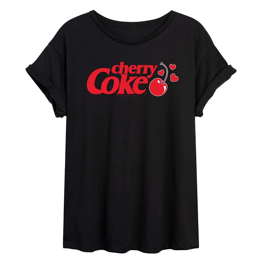Детская струящаяся футболка Cherry Coke Heart с принтом Licensed Character, черный 
Детская струящаяся футболка Cherry Coke Heart с принтом Licensed Character, черный