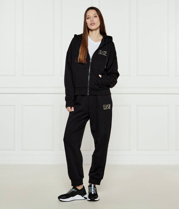 Спортивный костюм женский Ea7 с курткой с капюшоном, черный
Спортивный костюм женский Ea7 с курткой с капюшоном, черный