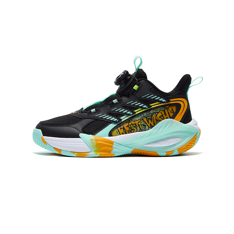 361°KIDS Детские баскетбольные кроссовки с противоскользящей подошвой, устойчивые к истиранию, цвета: карбоновый черный/безмятежный зеленый/мангово-золотистый, для подростков
361°KIDS Детские баскетбольные кроссовки с противоскользящей подошвой, устойчивые к истиранию, цвета: карбоновый черный/безмятежный зеленый/мангово-золотистый, для подростков