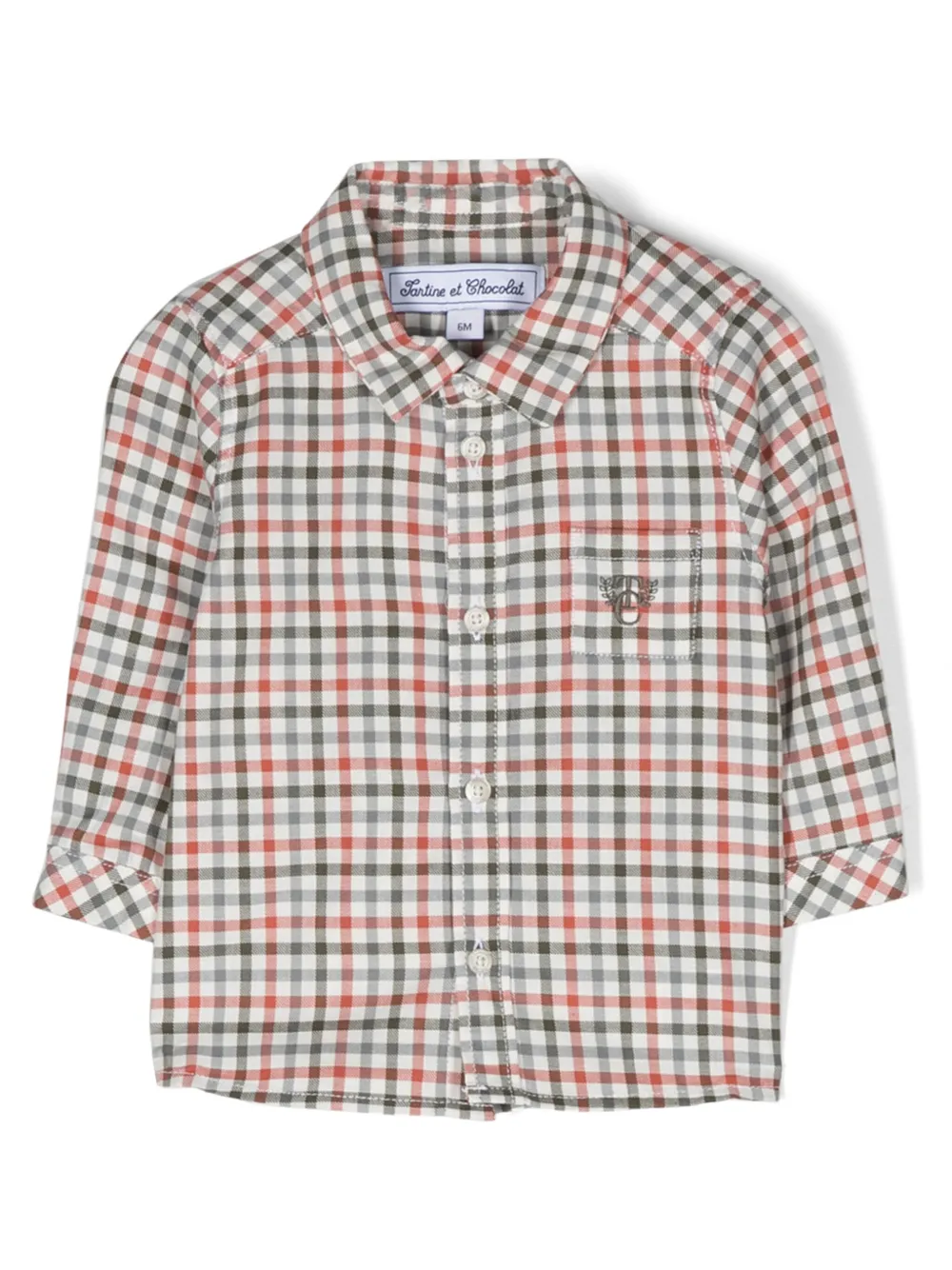 Рубашка в клетку гингем с вышитым логотипом Tartine Et Chocolat, зеленый
Рубашка в клетку гингем с вышитым логотипом Tartine Et Chocolat, зеленый