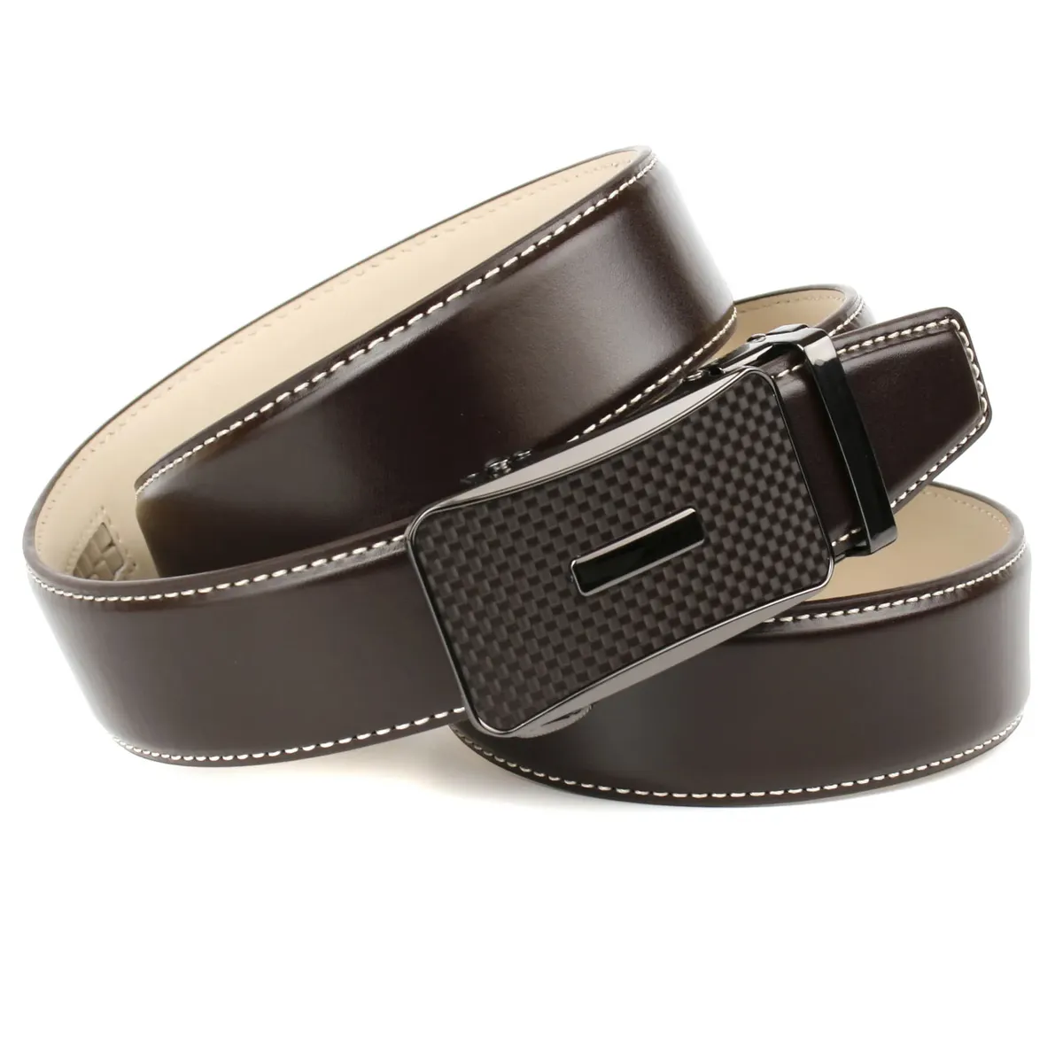 Кожаный ремень Anthoni Crown с карбоновой застежкой и контрастной строчкой, коричневый
Кожаный ремень Anthoni Crown с карбоновой застежкой и контрастной строчкой, коричневый