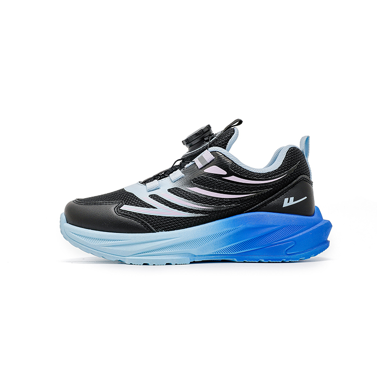 Кроссовки для бега серии Rhythm, противоскользящие, износостойкие, дышащие, детские WARRIOR, черный/синий 
Кроссовки для бега серии Rhythm, противоскользящие, износостойкие, дышащие, детские WARRIOR, черный/синий