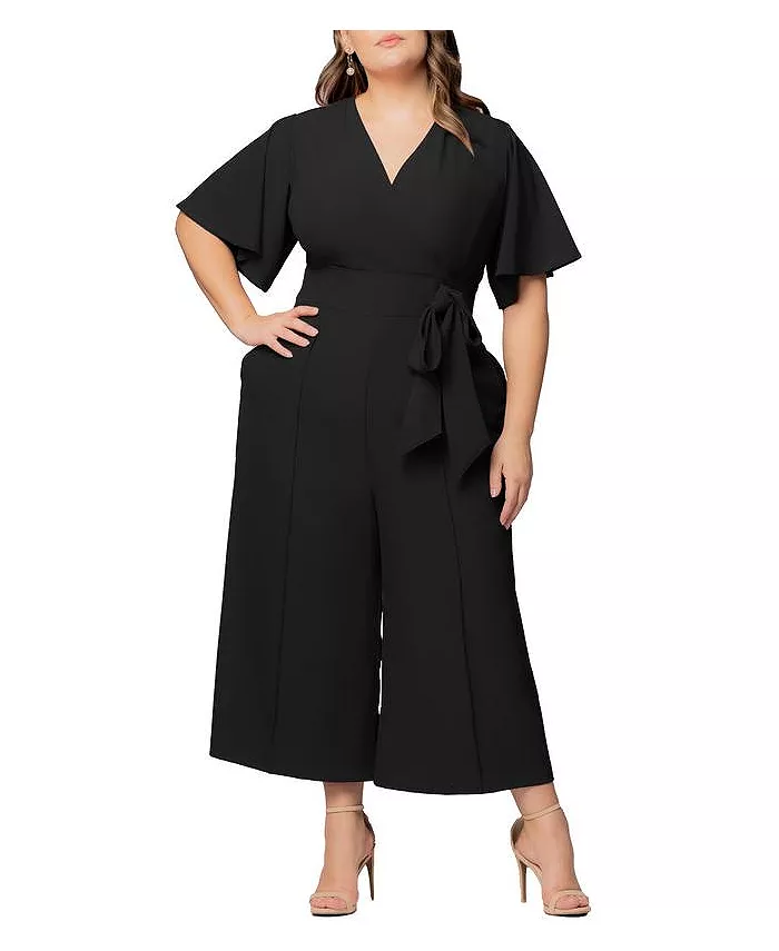 Укороченный комбинезон Evelyn большого размера с широкими штанинами Kiyonna, черный
Укороченный комбинезон Evelyn большого размера с широкими штанинами Kiyonna, черный