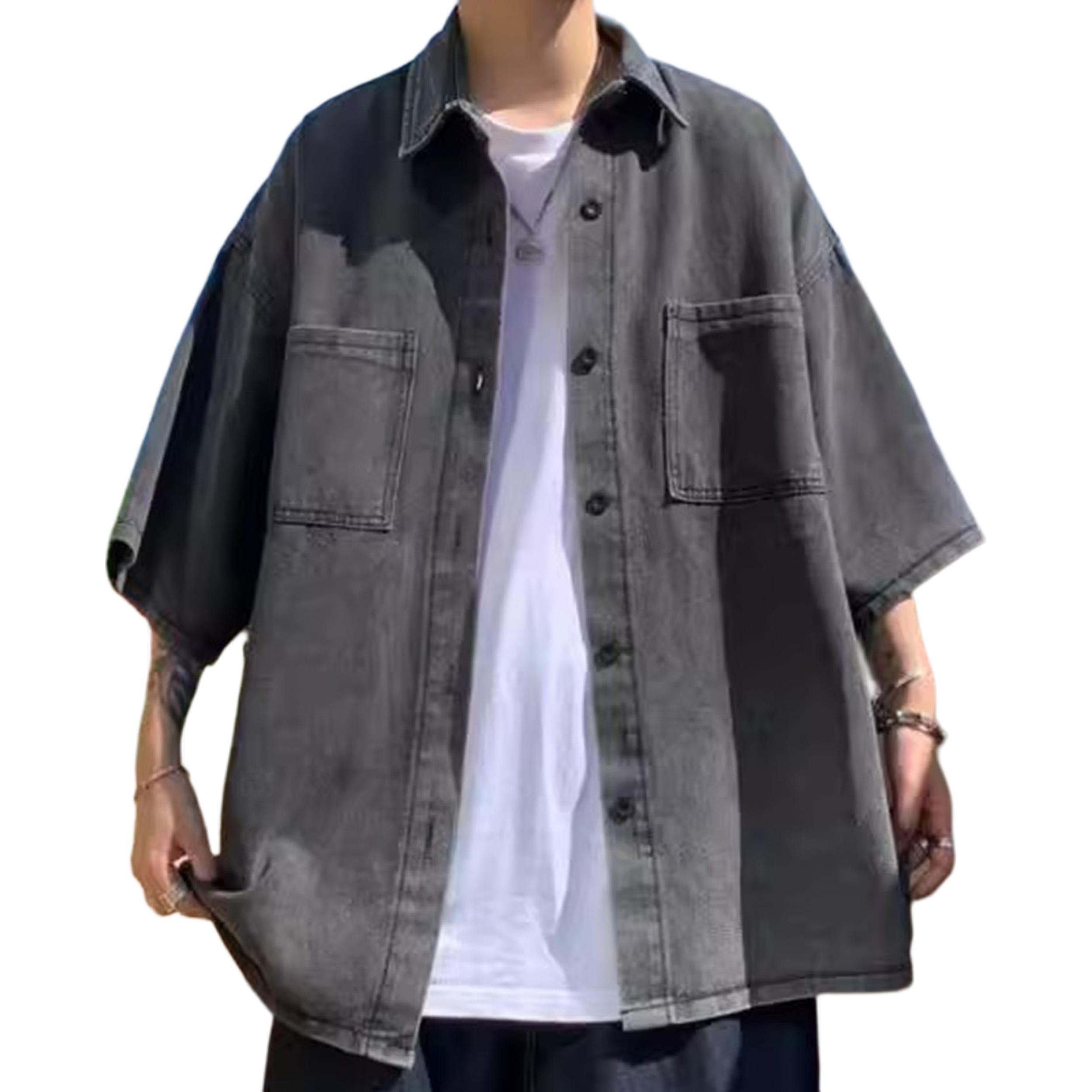 Рубашка Unisex Lapel Moderate Denim ZIAREL, черный серый
Рубашка Unisex Lapel Moderate Denim ZIAREL, черный серый