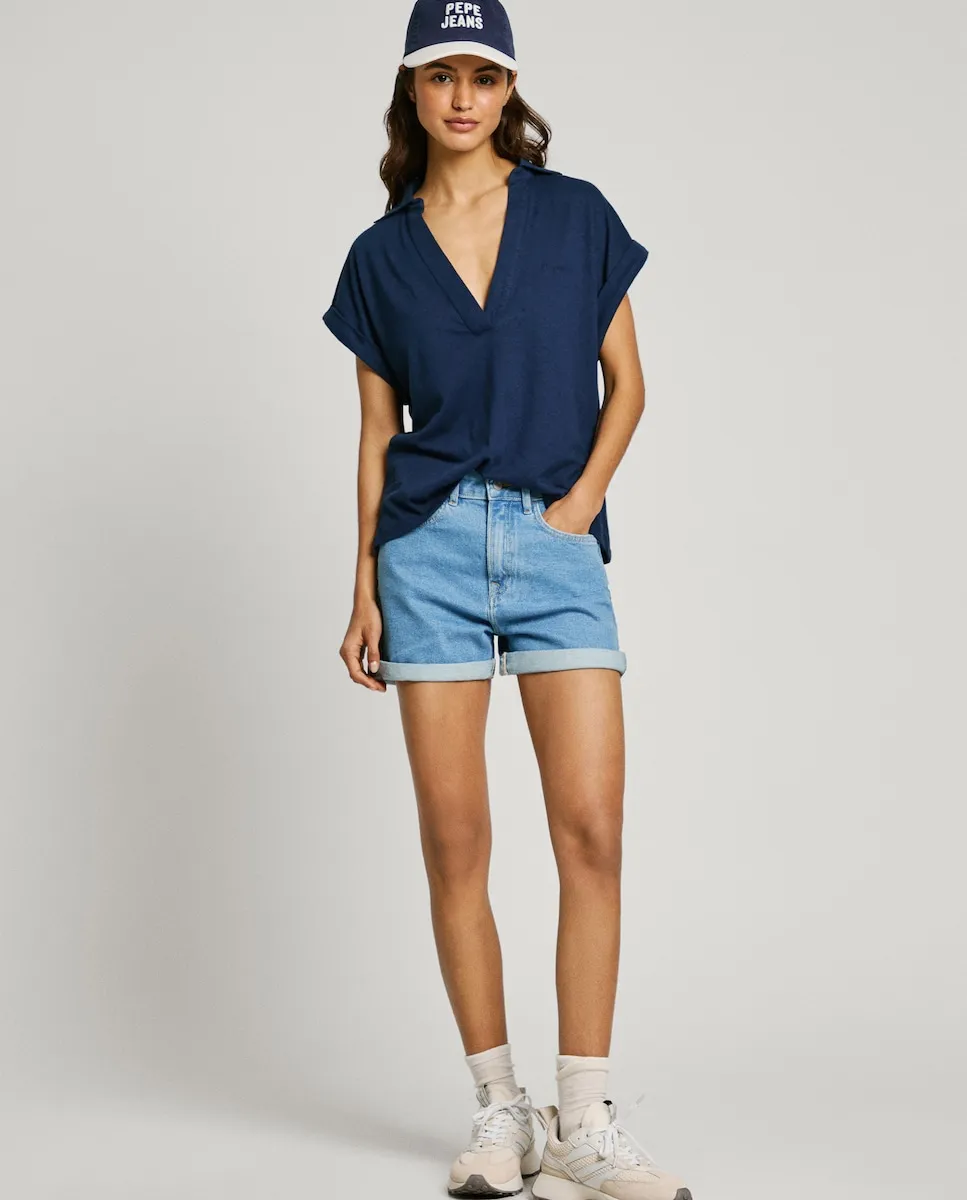 Женские джинсовые шорты облегающего кроя с эффектом потертости Pepe Jeans, голубой
Женские джинсовые шорты облегающего кроя с эффектом потертости Pepe Jeans, голубой